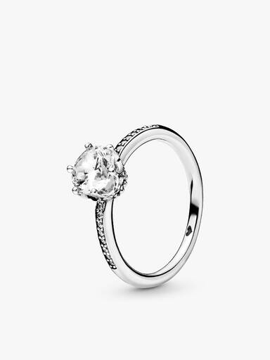 Set de Anillos Apilables Wishbone Solitario Brillante