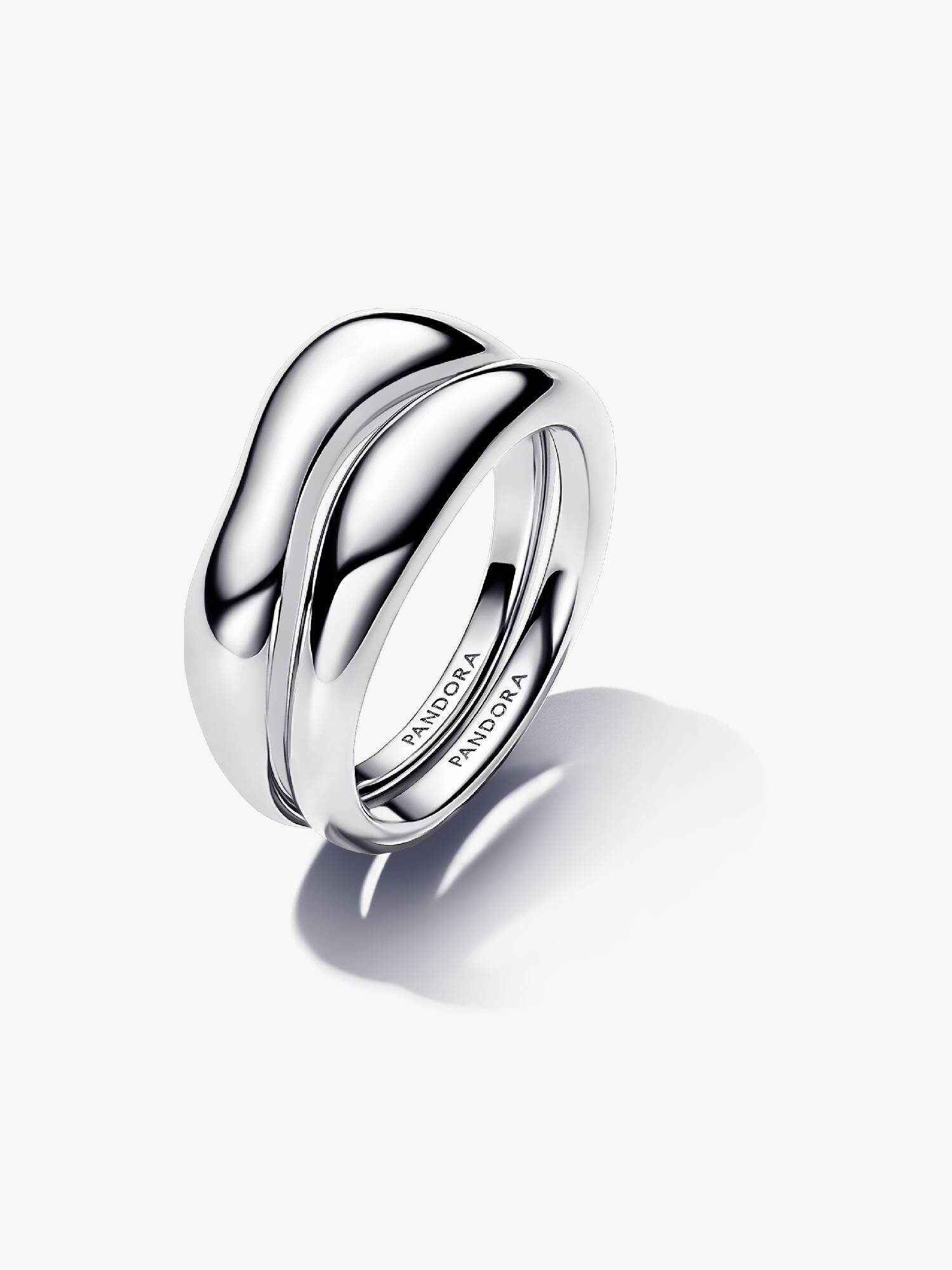 Anillos Combinables Forma Orgánica Plata