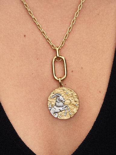 Charm Medallón grande del Signo del Zodiaco Capricornio
