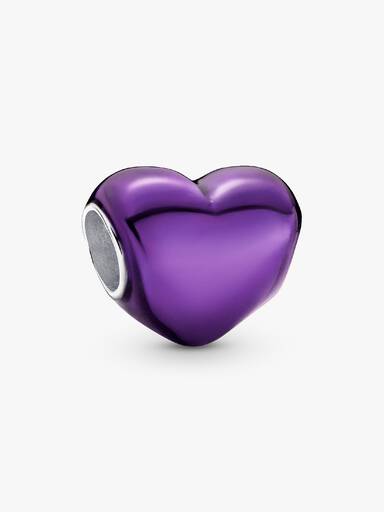 Charm Corazón Morado Metálico