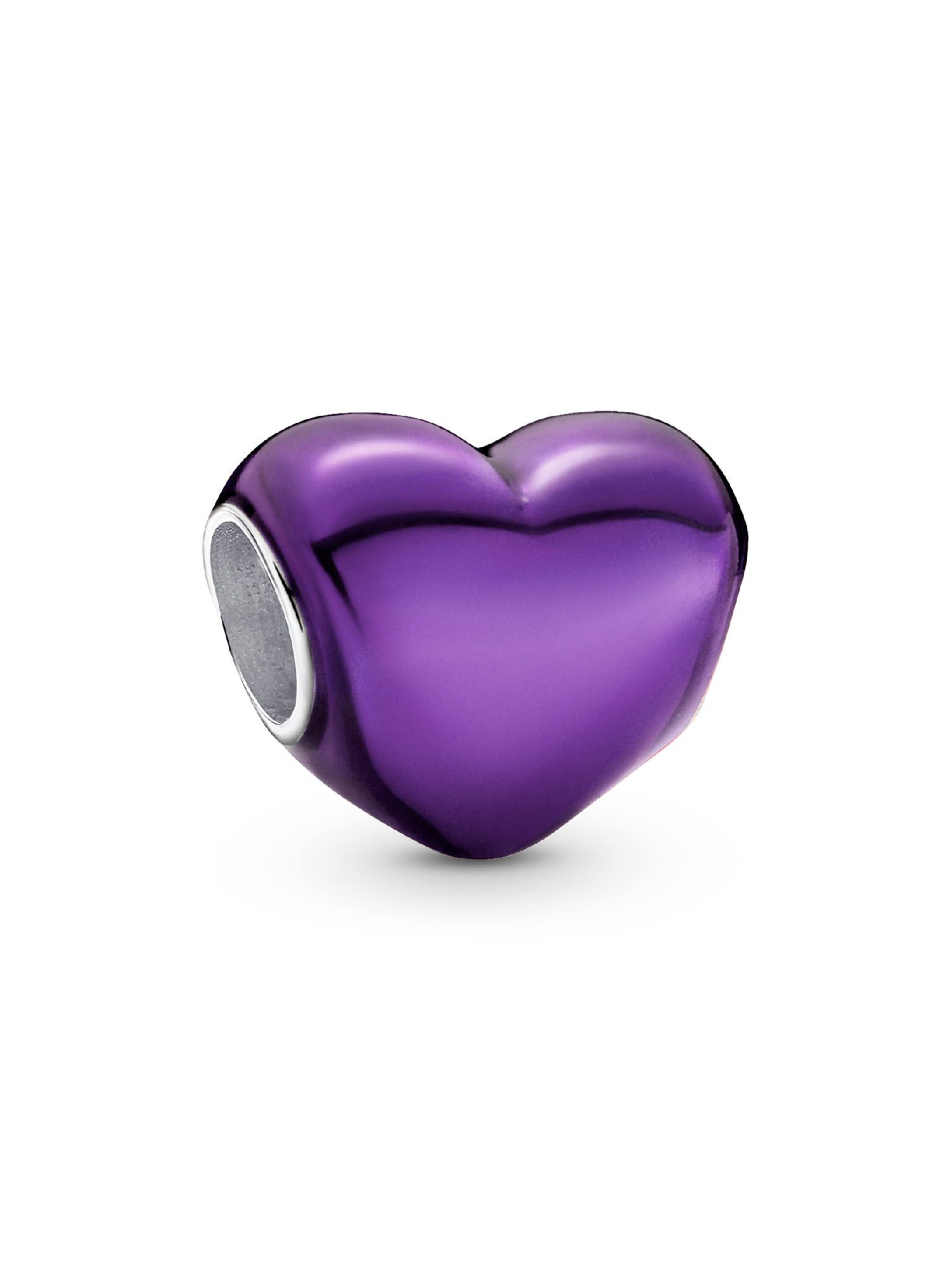 Charm Corazón Morado Metálico