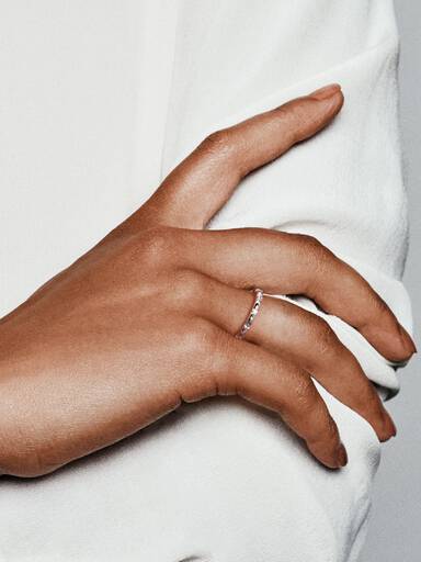 Sterling silver ring with clear cubic zirconia