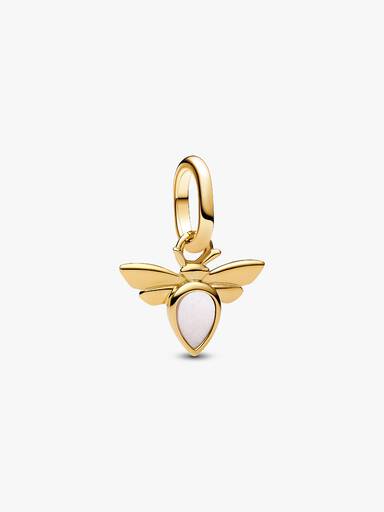 Mini Dije Colgante Abeja Blanca