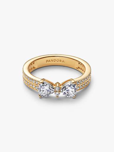 Anillo Doble Fila Lazo Brillante