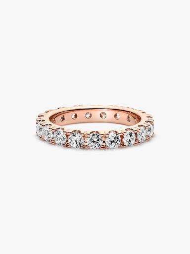 Anillo En Plata De Ley Eternity Brillante Recubrimiento en Oro Rosa 14k 48