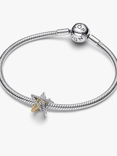 Charm Estrella Cruzada Brillante Talla única
