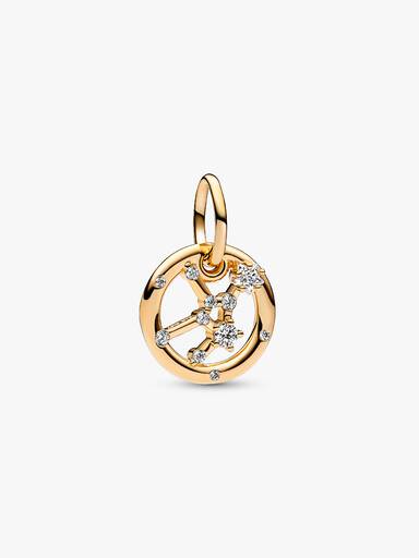 Charm Colgante Zodiaco Virgo Bañado en Oro de 14k