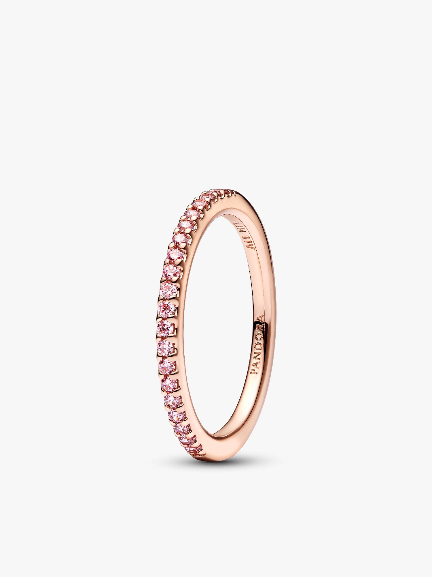 Anillo con banda rosa brillante
