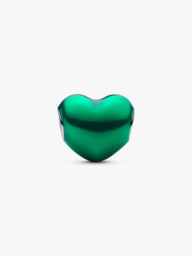 Charm Corazón Metálico Verde Talla única
