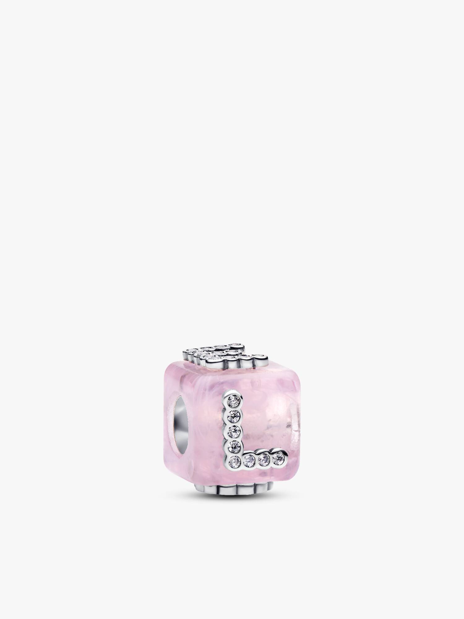 Charm Cubo de amor de cristal de Murano rosa