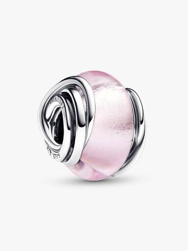 Charm de Cristal de Murano Rosa Envuelto Talla única