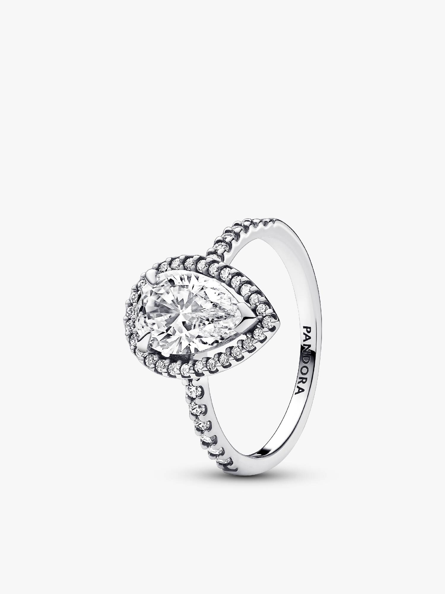 Anillo Halo Pera Brillante 48