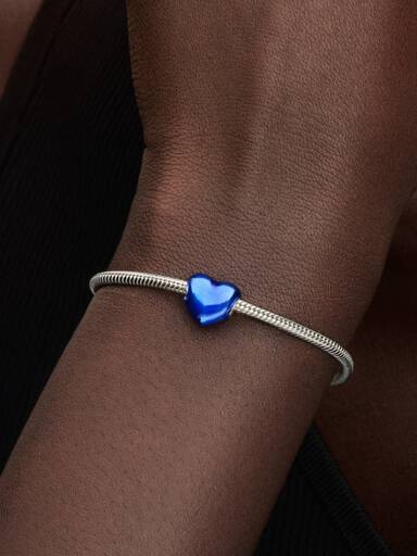 Charm Corazón Azul Metálico