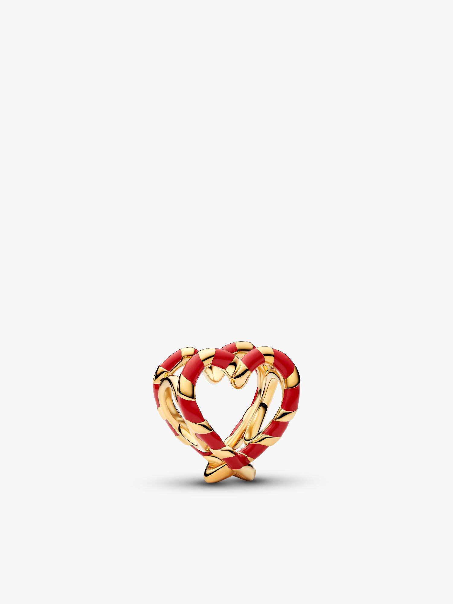 Charm de corazón calado bastón de caramelo