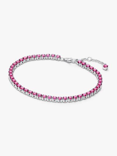 Brazalete de tenis rosa brillante