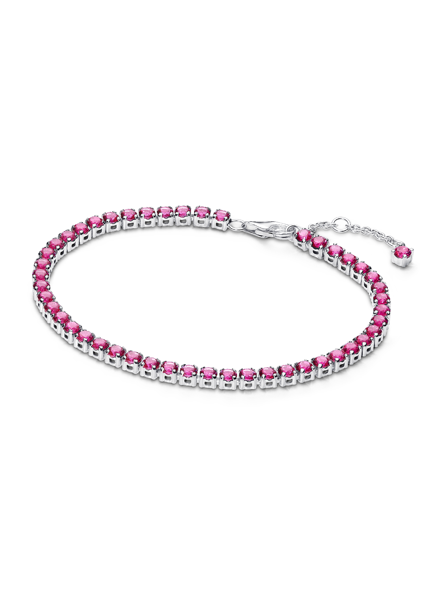 Brazalete de tenis rosa brillante