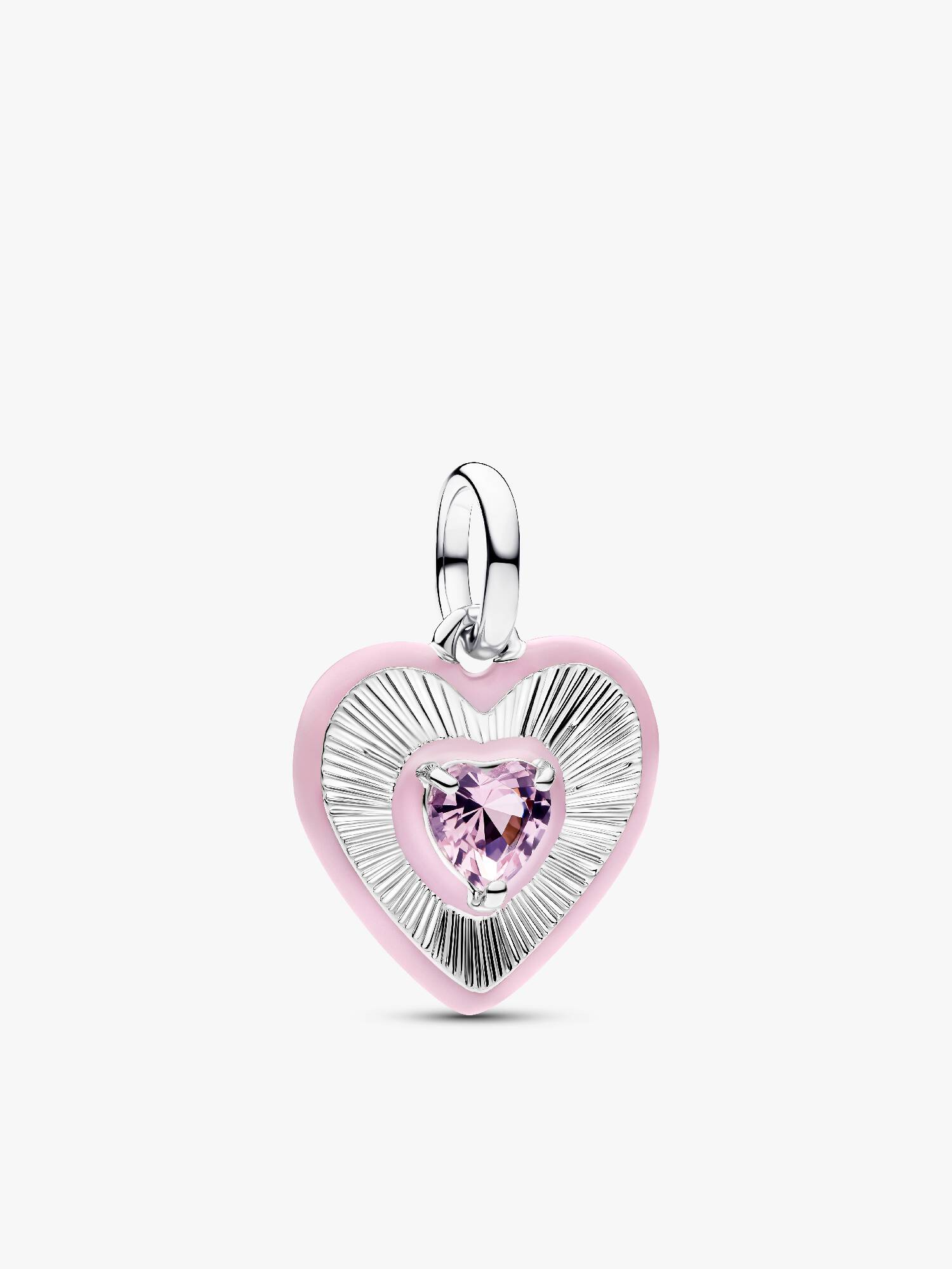 Charm Medallón Corazón en rosa radiante