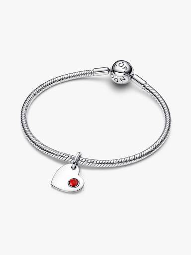 Charm Colgante Coraz��n Grabable de piedra Roja