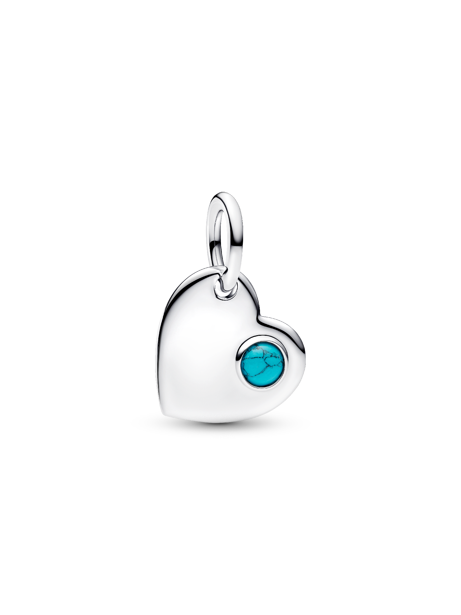 Charm Colgante Corazón de Piedra Azul Turquesa para Grabar