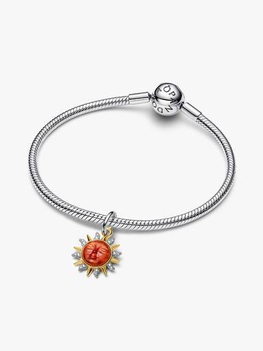 Charm Colgante Sol Remolino en Dos Tonos