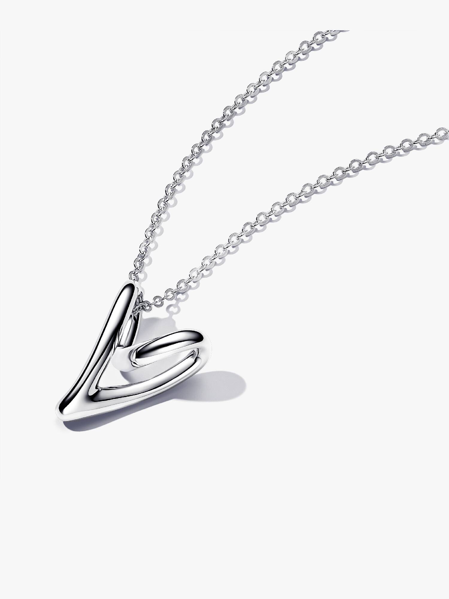 Collar Corazón Forma Orgánica Plata