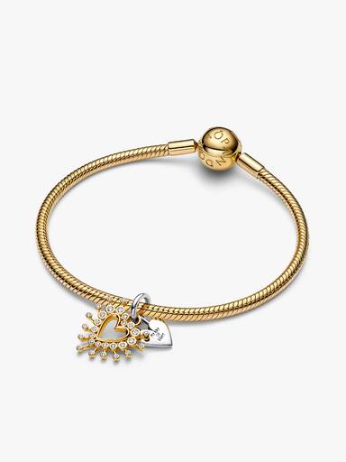 Charm Colgante Doble Corazón Radiante