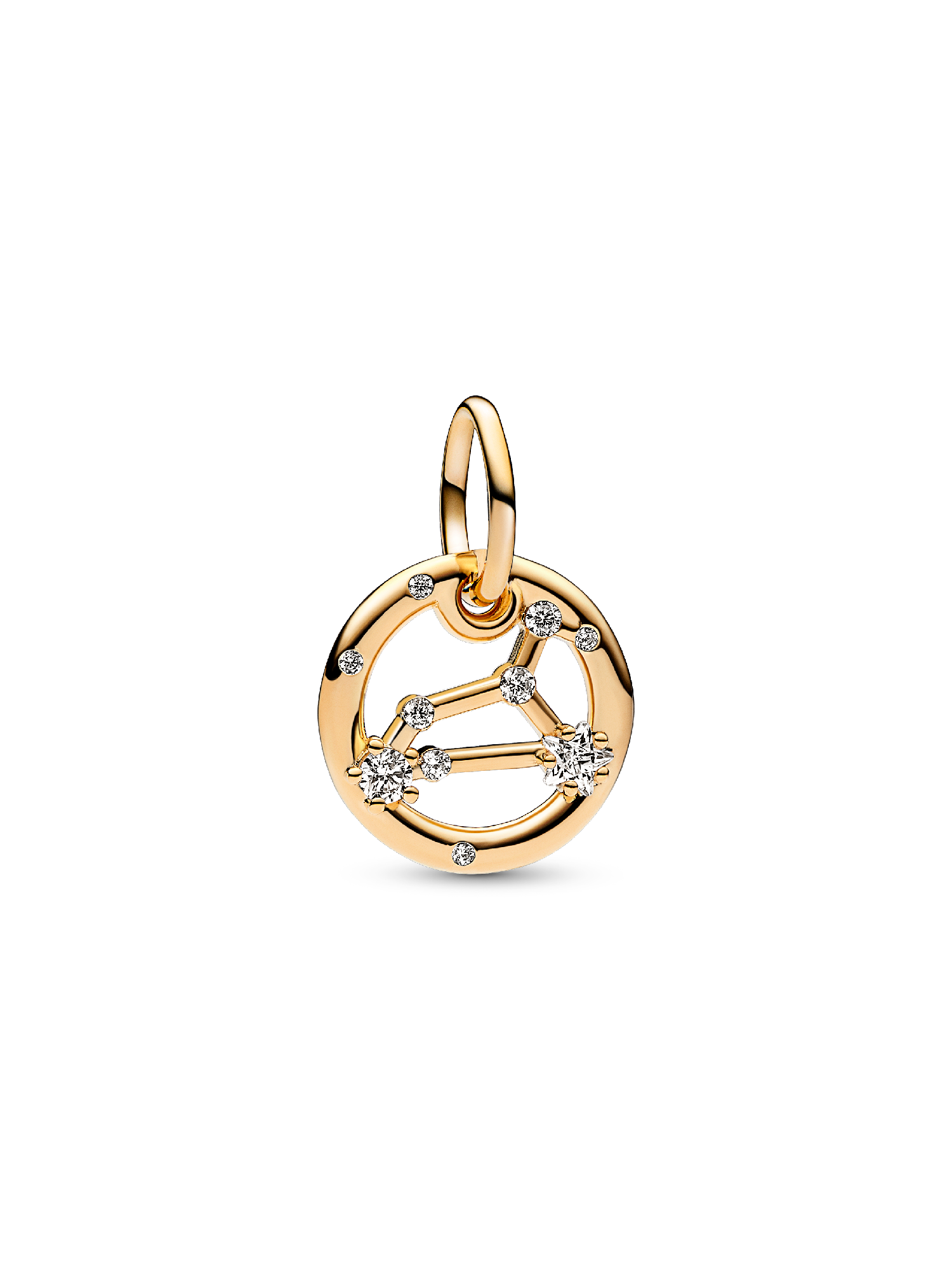 Charm Colgante del Zodiaco Leo Recubrimiento en Oro de 14k Talla única