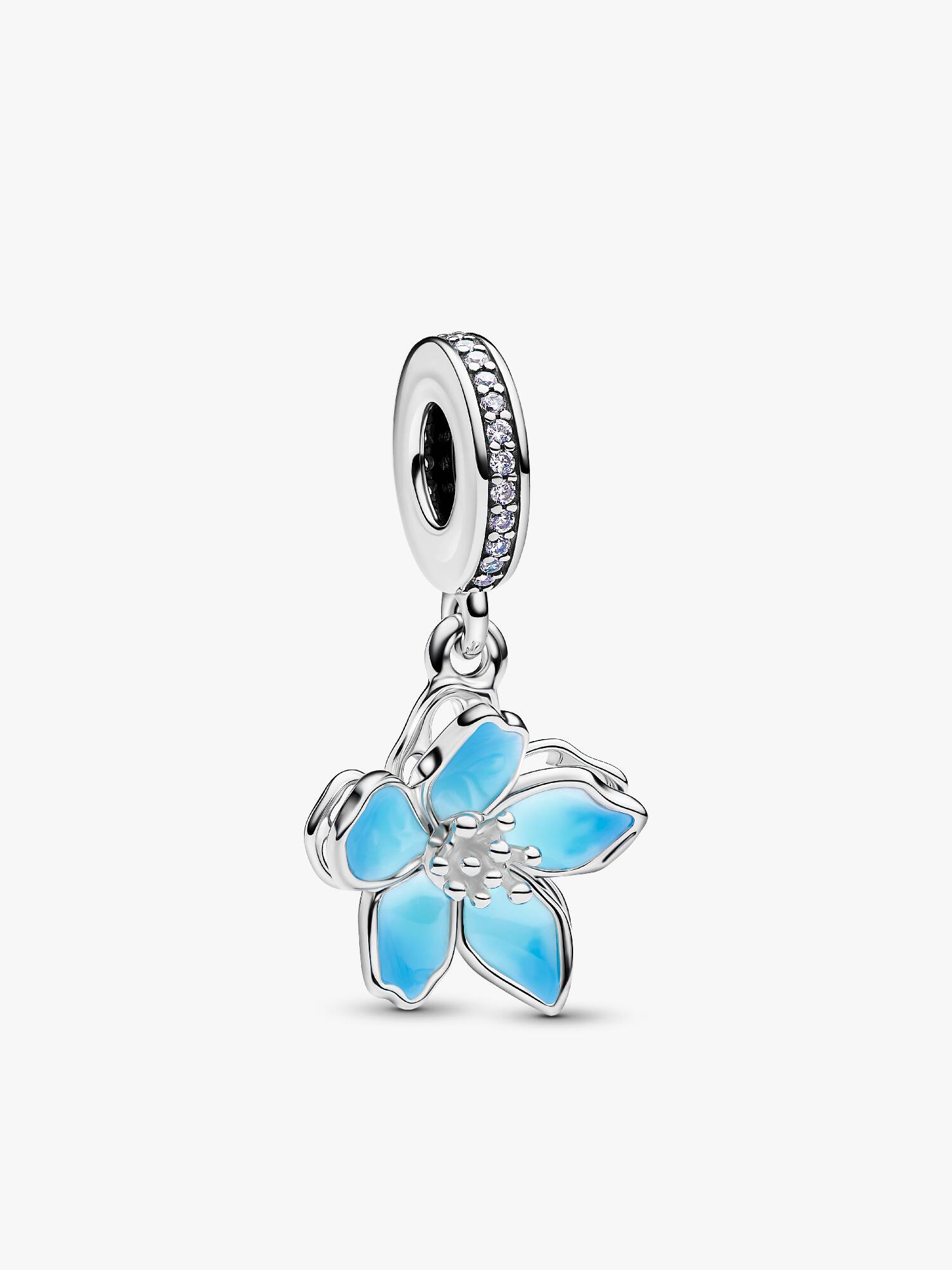 Charm colgante flor azul