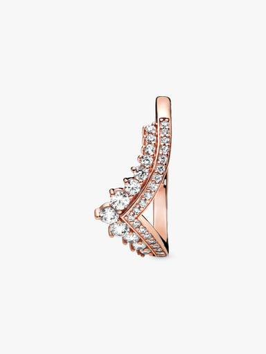 Anillo Hueso de los deseos Princesa Bañado en Oro Rosa de 14k