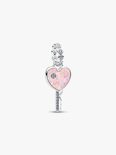 Charm Colgante llave Corazón Opalescente