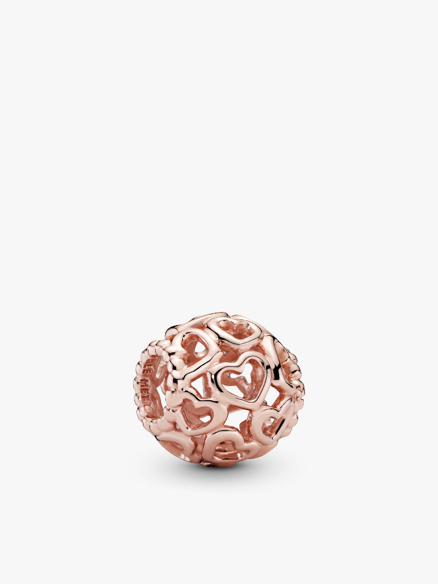 Charm Puro corazón Bañado en Oro Rosa de 14k
