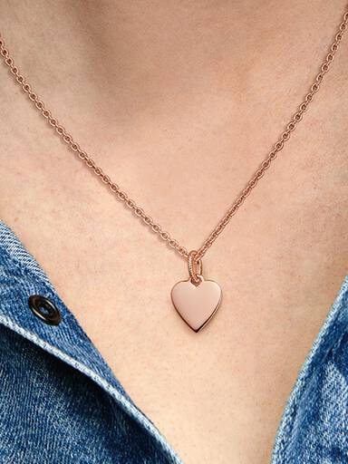 Pendiente Placa grabable en forma de corazón Talla única