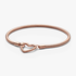 Brazalete cadena de serpiente con broche de corazón bañado en oro rosa de 14k Brazalete cadena de serpiente con broche de corazón bañado en oro rosa de 14k