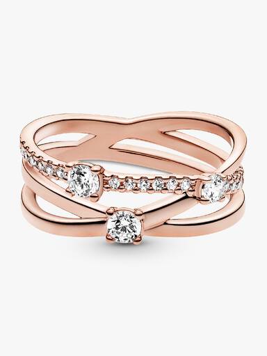 Anillo Banda triple resplandeciente