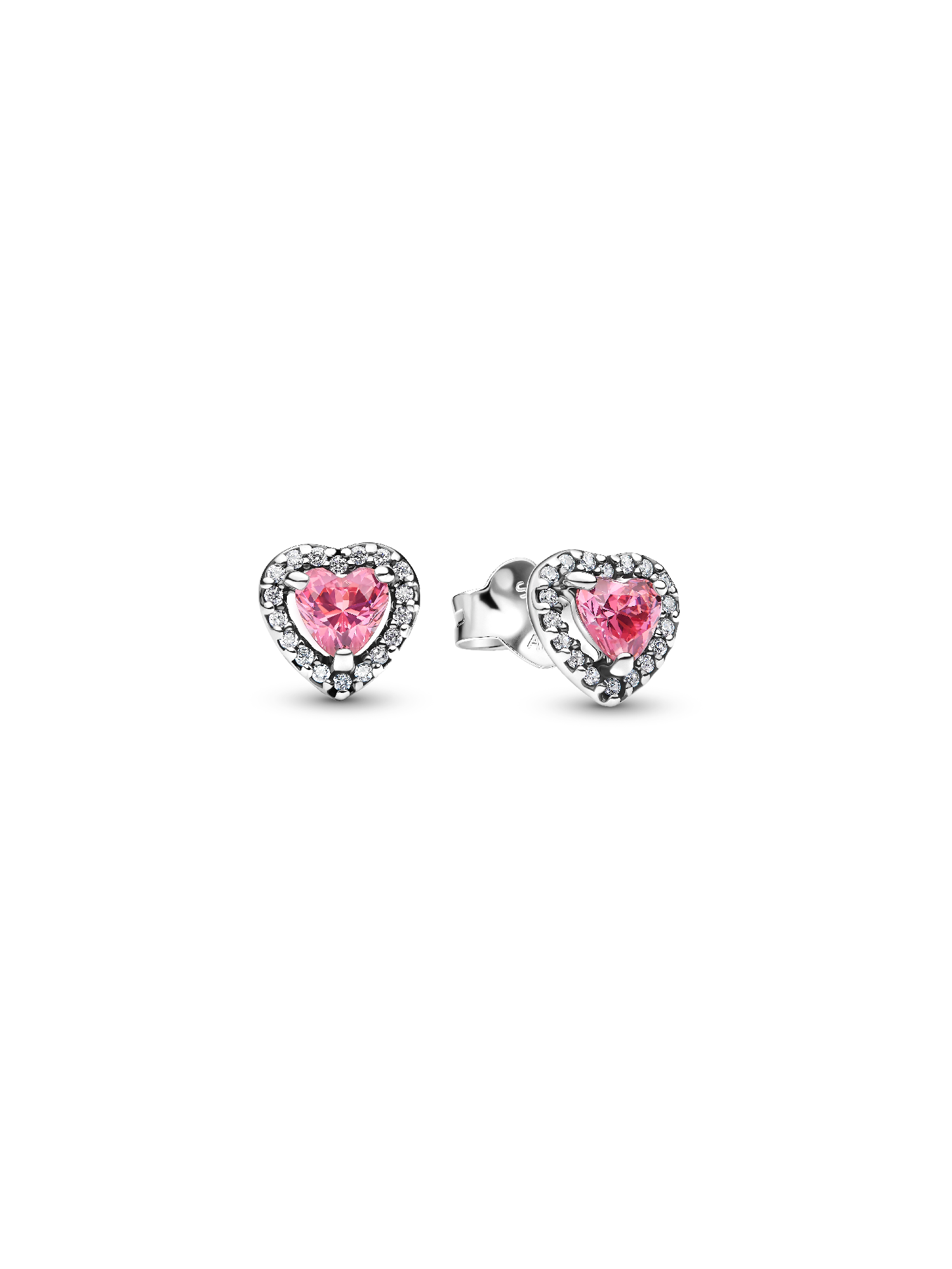 Aros de Botón Corazón Rosa