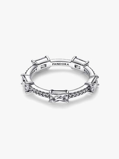 Anillo Barras rectangulares en pavé reluciente