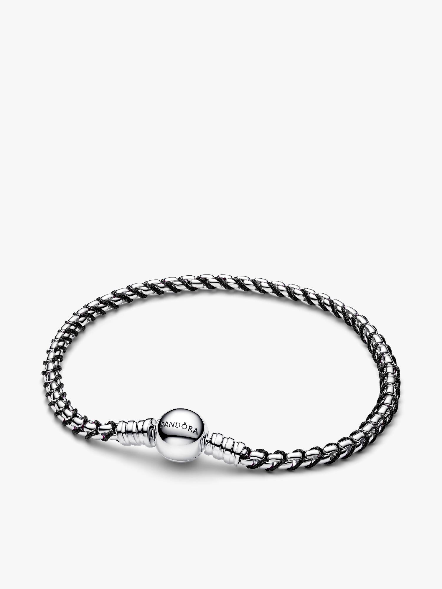 Brazalete de Cadena de Serpiente Cordón Negro