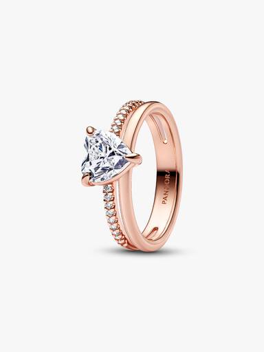 Anillo doble banda con corazón