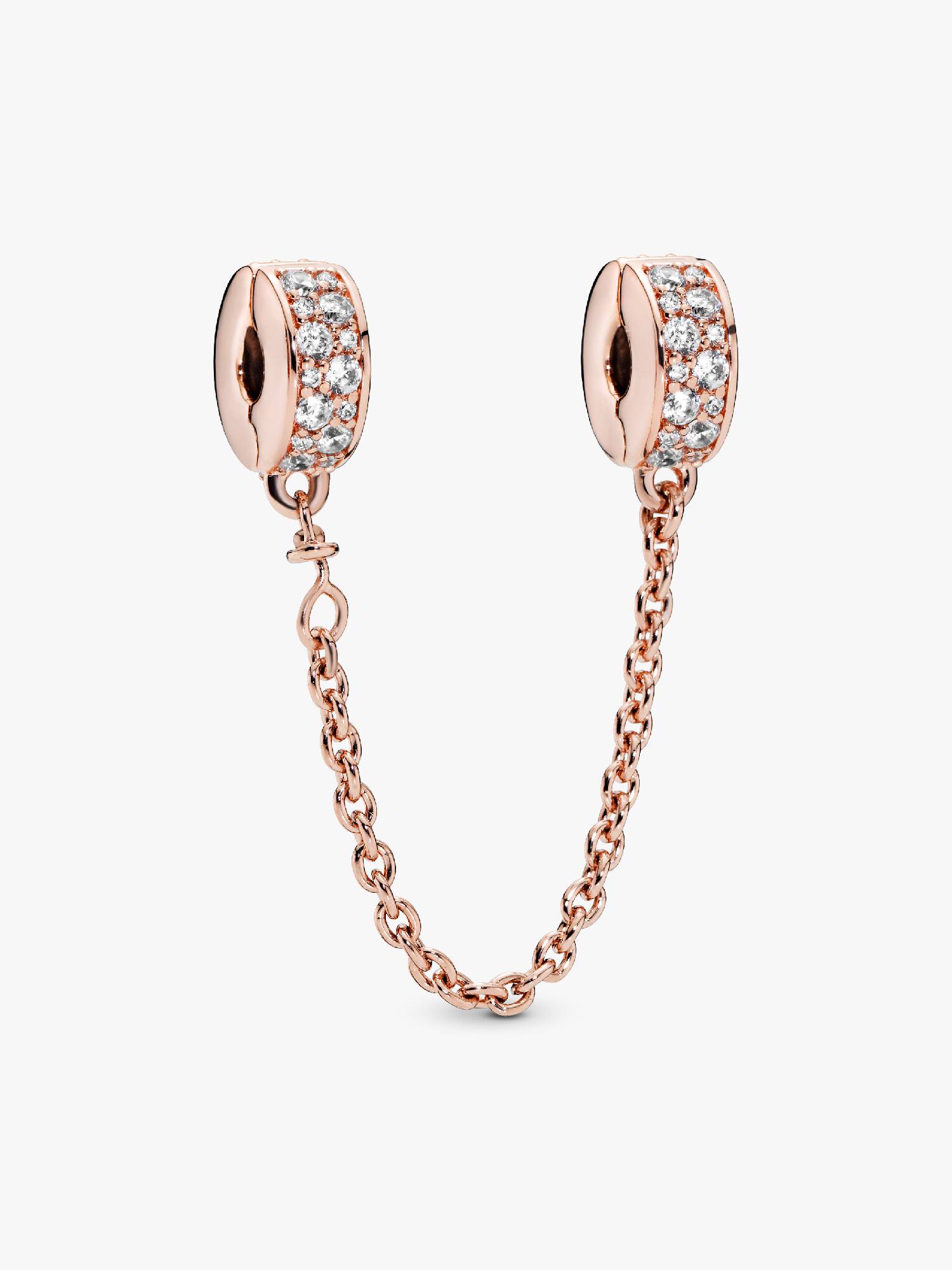 Cadena de seguridad Bañado en Oro Rosa de 14k