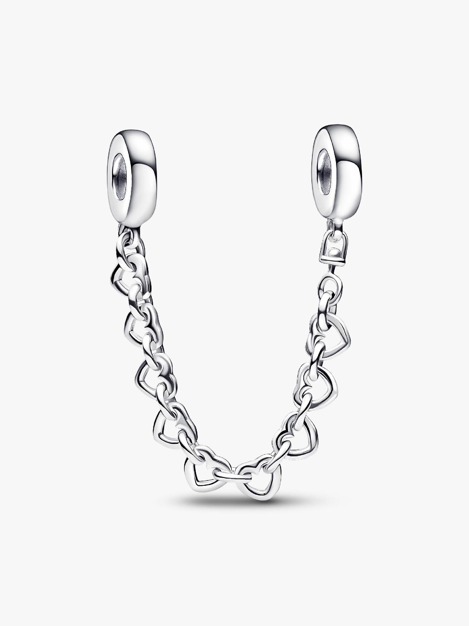 Cadena de seguridad Corazones unidos Pandora Plata Esterlina