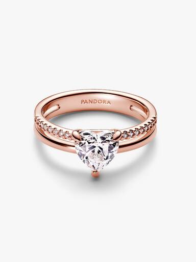 Anillo doble banda con corazón