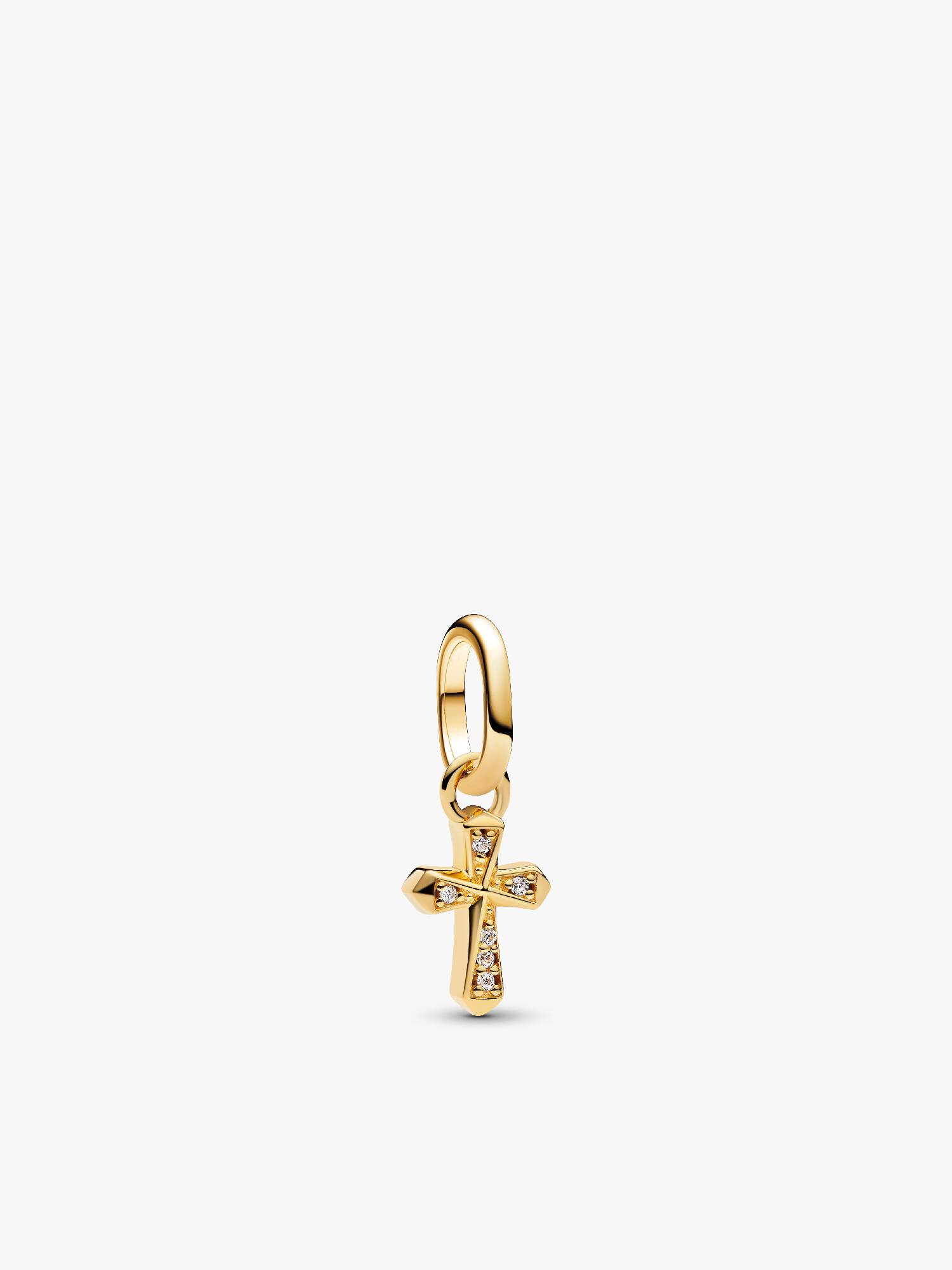Mini charm colgante cruz brillante