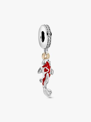 Charm Colgante Carpa De La Buena Suerte Dos Tonos Talla única