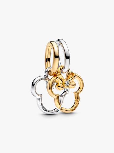 Charm Colgante Divisible Mickey Mouse & Minnie Mouse de Disney Talla única