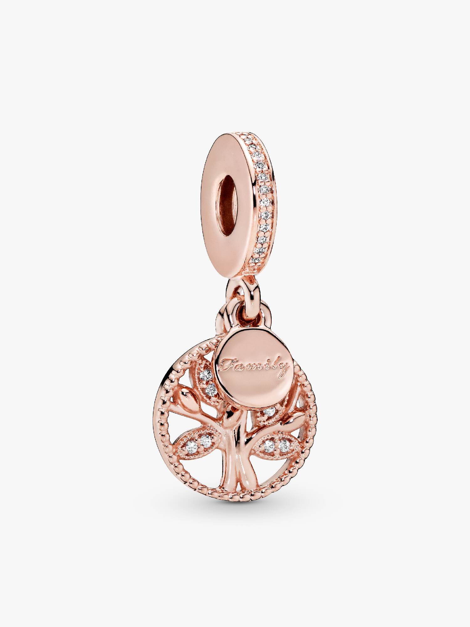Charm Colgante Generaciones De Familia Recubrimiento en Oro Rosa de 14k Talla única