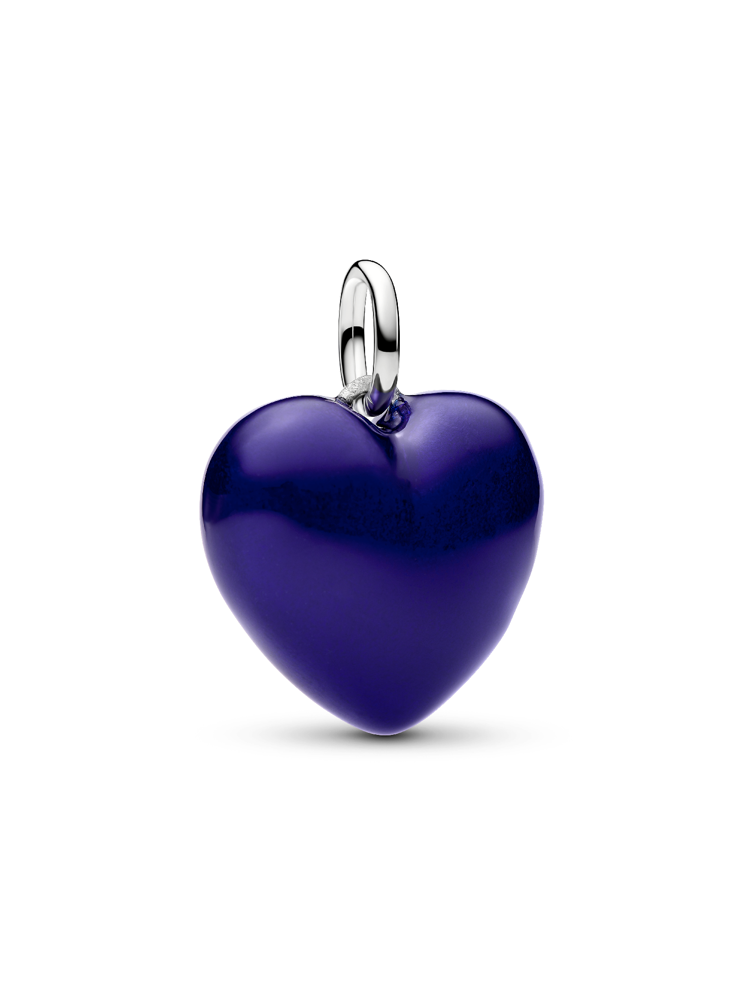 Charm colgante de corazón azul acolchonado