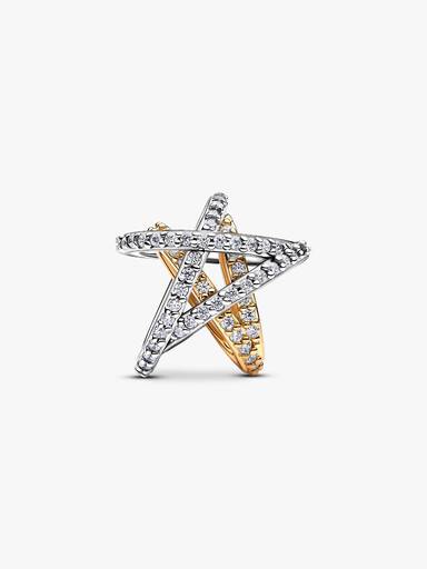 Charm Estrella Cruzada Brillante Talla única