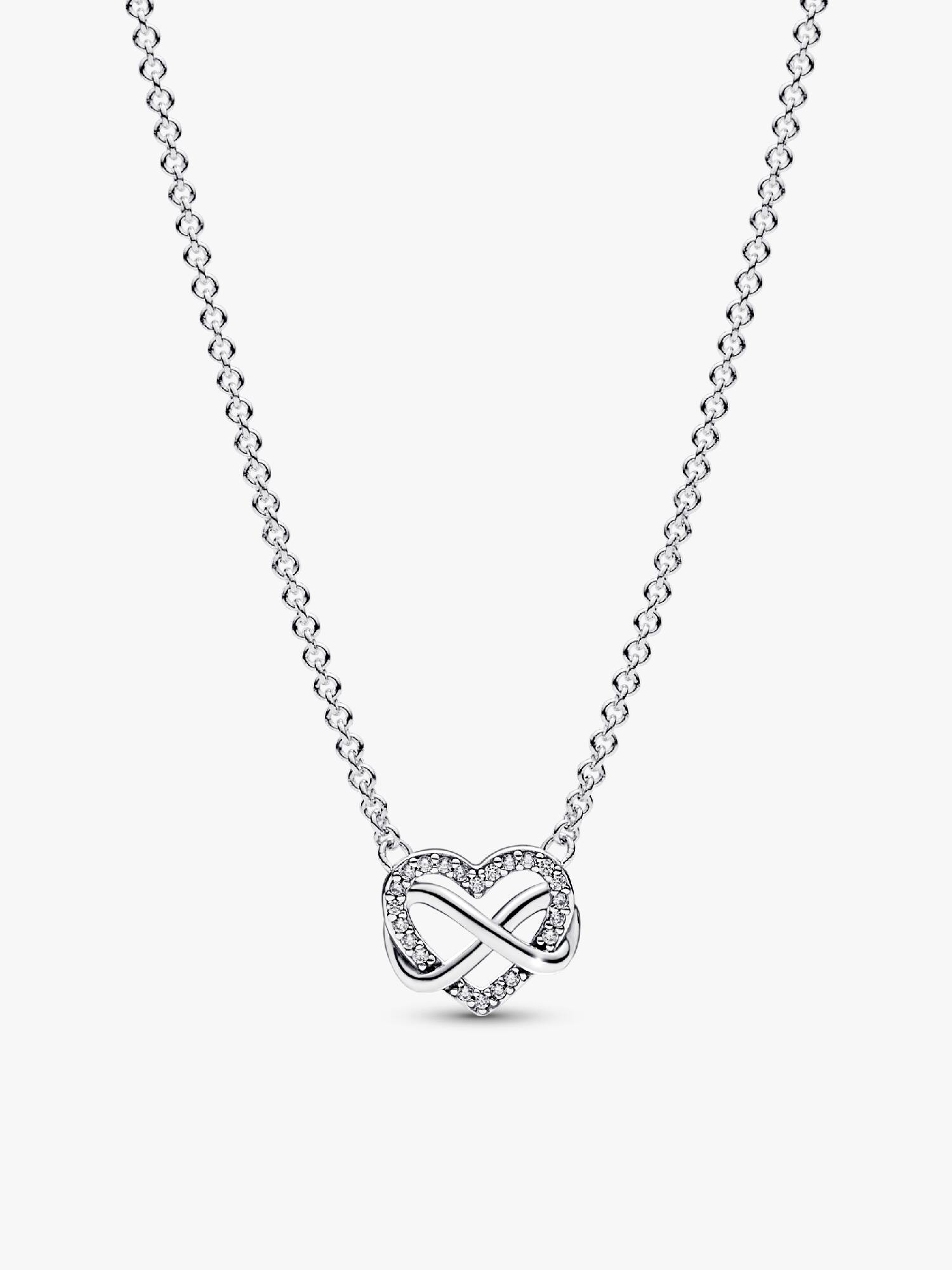 Collar Corazón Infinito Brillante Plateado