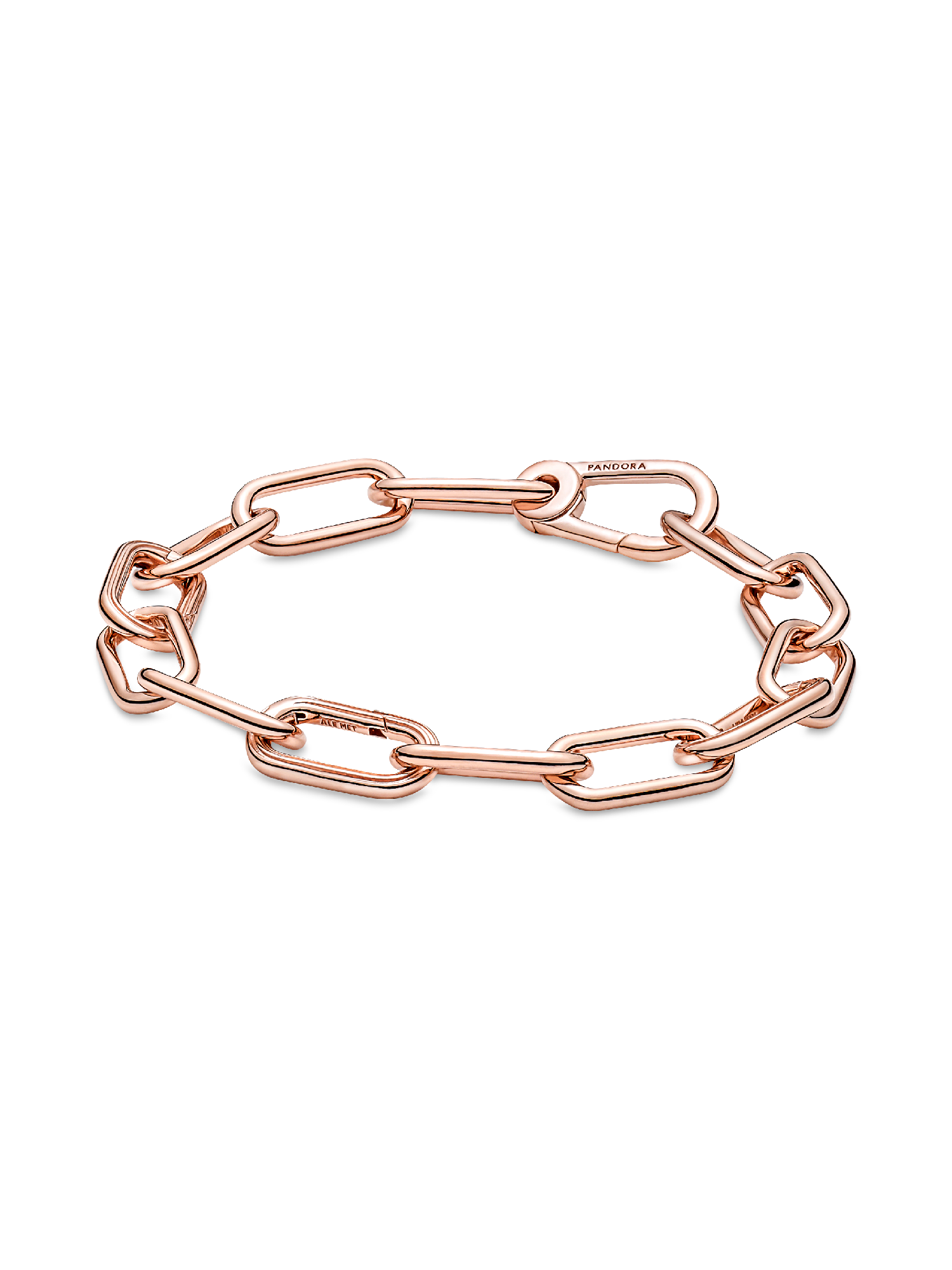 Brazalete De Cadena De Eslabones Tres Conectores Recubrimiento en Oro Rosa De 14K Pandora Me 15.50 cm
