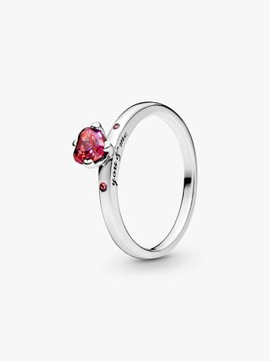 Anillo Corazón rojo reluciente